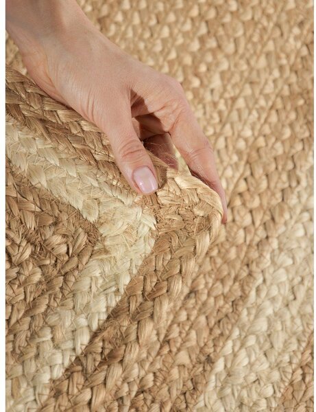 Kremowo-naturalny ręcznie tkany dwustronny chodnik z juty 70x200 cm Jutta – Hanse Home