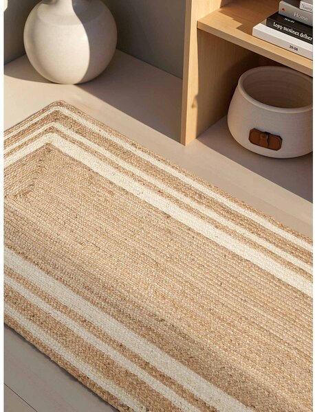 Kremowo-naturalny ręcznie tkany dwustronny chodnik z juty 70x200 cm Jutta – Hanse Home