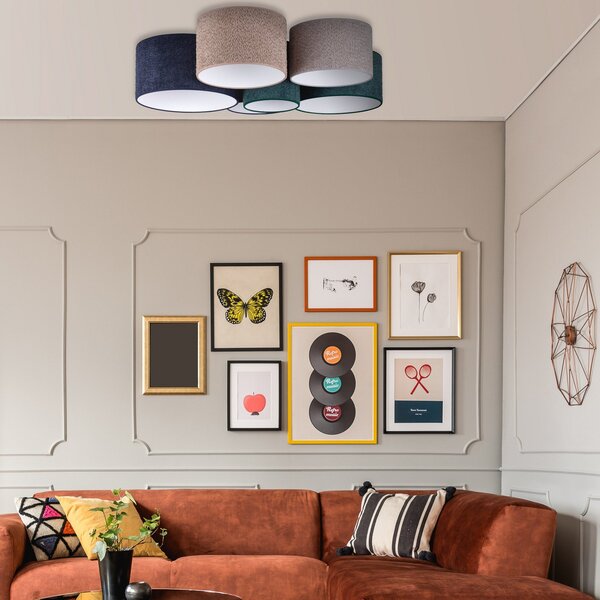 Lampa Sufitowa Euluna, Boucle, ściemnialny, salon, tkanina | tekstylia