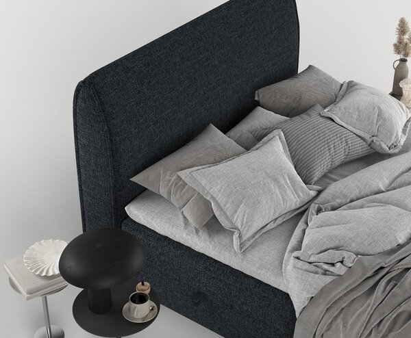 Czarne łóżko boxspring ze schowkiem 140x200 cm Melba – Maison de Rêve
