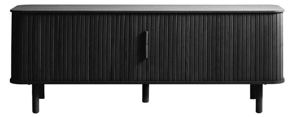 Czarna szafka pod TV w dekorze dębu 160x56 cm Cavo – Unique Furniture