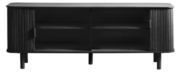 Czarna szafka pod TV w dekorze dębu 160x56 cm Cavo – Unique Furniture