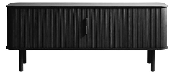 Czarna szafka pod TV w dekorze dębu 160x56 cm Cavo – Unique Furniture