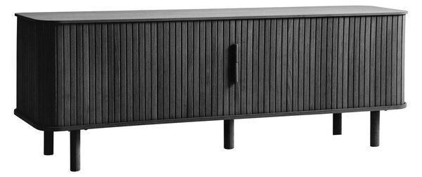 Czarna szafka pod TV w dekorze dębu 160x56 cm Cavo – Unique Furniture