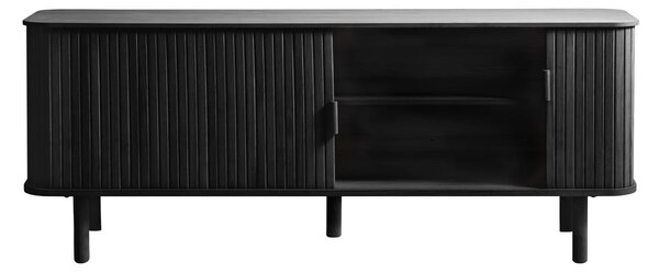 Czarna szafka pod TV w dekorze dębu 160x56 cm Cavo – Unique Furniture