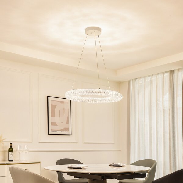 Lampa Wisząca Lucande, Tumata, ściemnialny, transparentny, salon, tworzywo sztuczne, nowoczesny