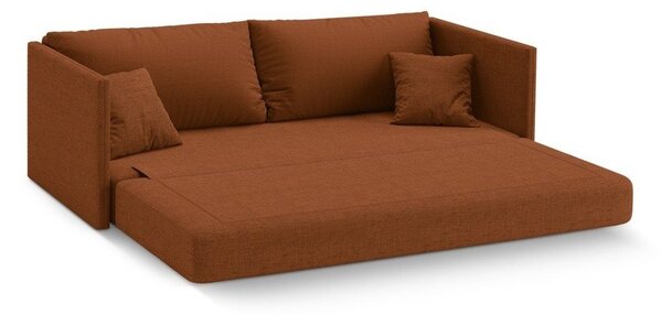 Rozkładana sofa z tkaniny szenilowej w kolorze terakoty 209 cm Shannon – Cosmopolitan Design