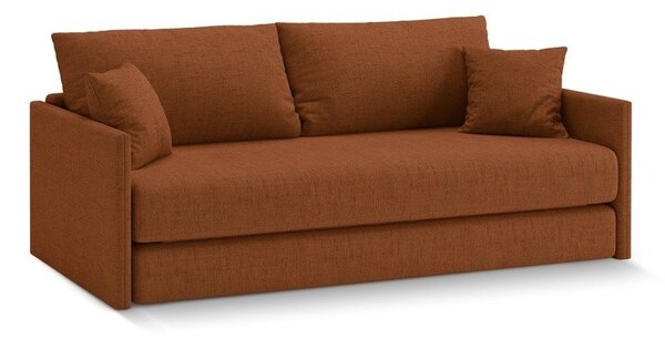 Rozkładana sofa z tkaniny szenilowej w kolorze terakoty 209 cm Shannon – Cosmopolitan Design