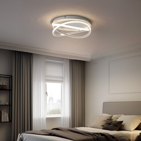 Lampa Sufitowa Lucande, Aldric, ściemnialny, biały, salon, aluminium, nowoczesny