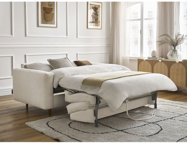 Beżowa rozkładana sofa do spania 200 cm Cocoone – Bobochic Paris