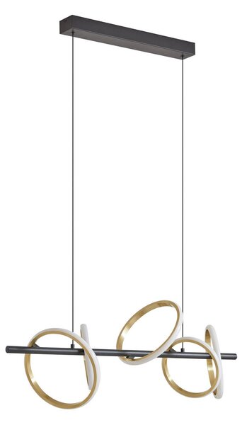 Lampa Wisząca Lucande, Madu, czarny, jadalnia, tworzywo sztuczne, nowoczesny