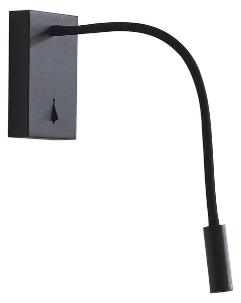 Lampa Ścienna Lucande, Hetti, czarny, sypialnia, metal
