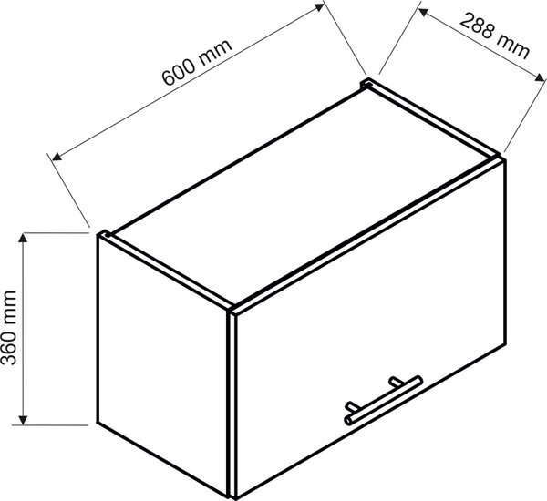 Szafka do zabudowy okapu 60 cm grafit G6-E64