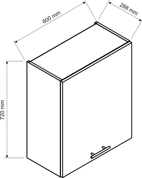 Szafka kuchenna wisząca 60 cm grafit S5-W46