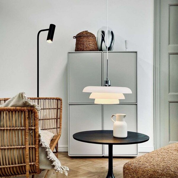 Lampa Wisząca Dyberg Larsen, Ava, ściemnialny, biały, salon, szkło, nowoczesny