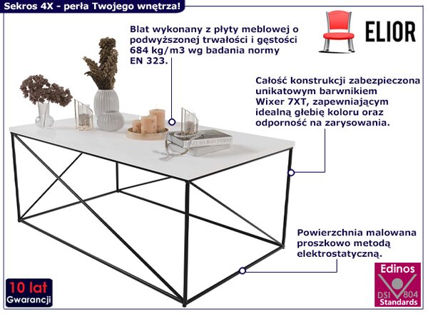 Nowoczesna ława czarny + biały mat W1-C71