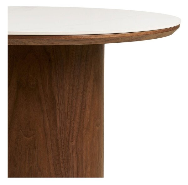 Okrągły stolik z ceramicznym blatem w ciemnym naturalnym kolorze ø 60 cm Noli – House Nordic