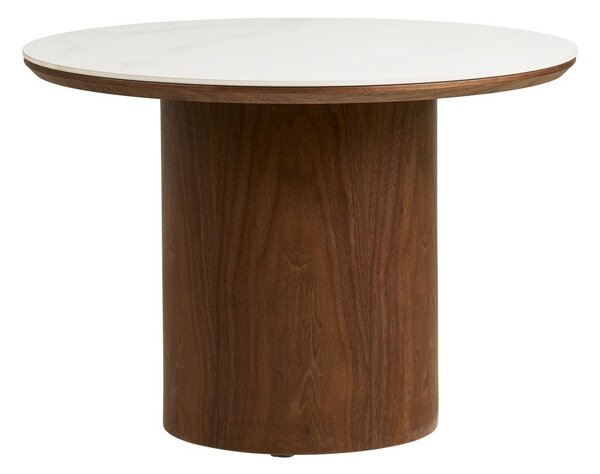Okrągły stolik z ceramicznym blatem w ciemnym naturalnym kolorze ø 60 cm Noli – House Nordic