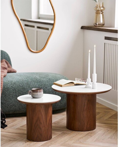 Okrągły stolik z ceramicznym blatem ø 40 cm Noli – House Nordic