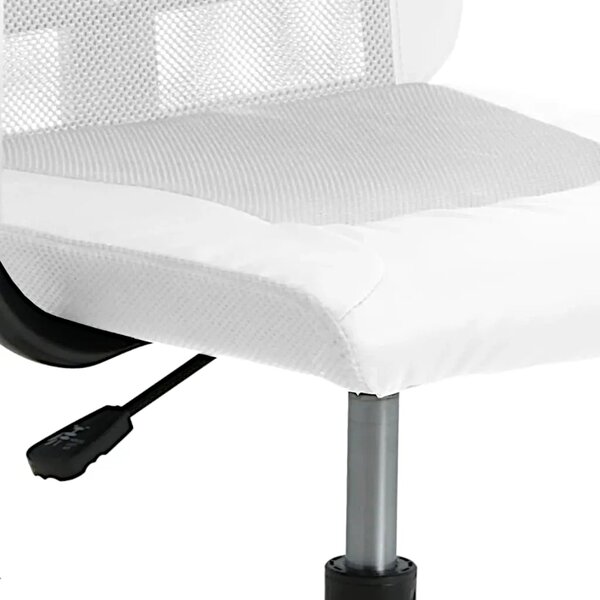 Białe krzesło biurowe ergonomiczne z ekoskóry F1-H60