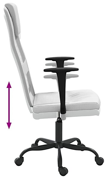 Białe krzesło biurowe ergonomiczne z ekoskóry F1-H60