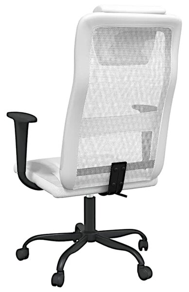 Białe krzesło biurowe ergonomiczne z ekoskóry F1-H60