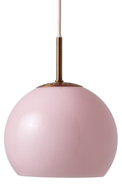 Lampa Wisząca FRANDSEN, Ball, ściemnialny, pudrowy róż, salon, szkło, design