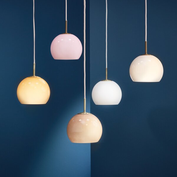 Lampa Wisząca FRANDSEN, Ball, ściemnialny, pudrowy róż, salon, szkło, design