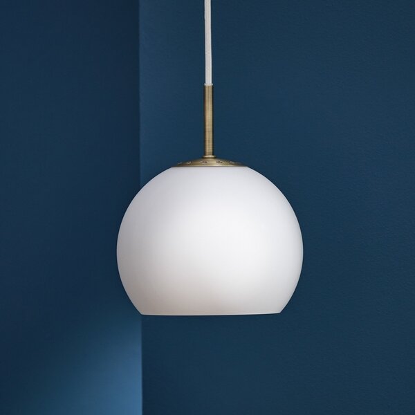 Lampa Wisząca FRANDSEN, Ball, ściemnialny, biały, salon, szkło, design