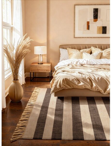 Czarno-kremowy ręcznie tkany dwustronny dywan z juty 120x170 cm Playa – Hanse Home