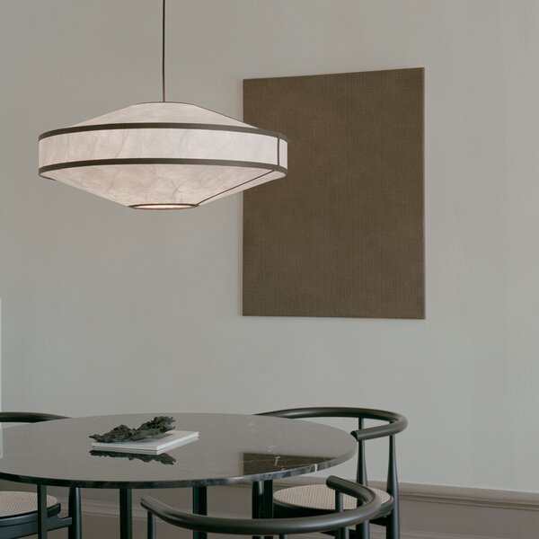 Lampa Wisząca New Works, Kite, ściemnialny, biały, salon, tworzywo sztuczne, design