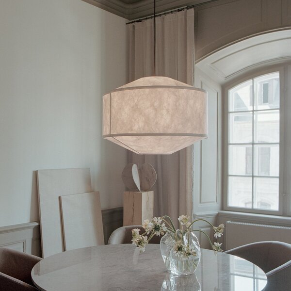 Lampa Wisząca New Works, Kite, ściemnialny, biały, salon, tworzywo sztuczne, design