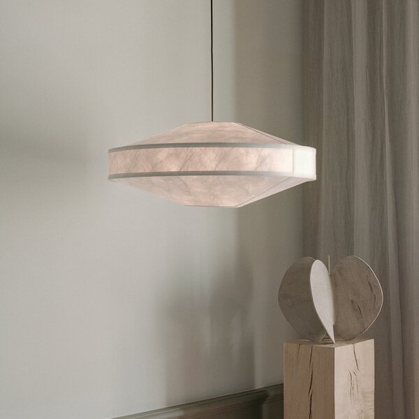 Lampa Wisząca New Works, Kite, ściemnialny, biały, salon, tworzywo sztuczne, design
