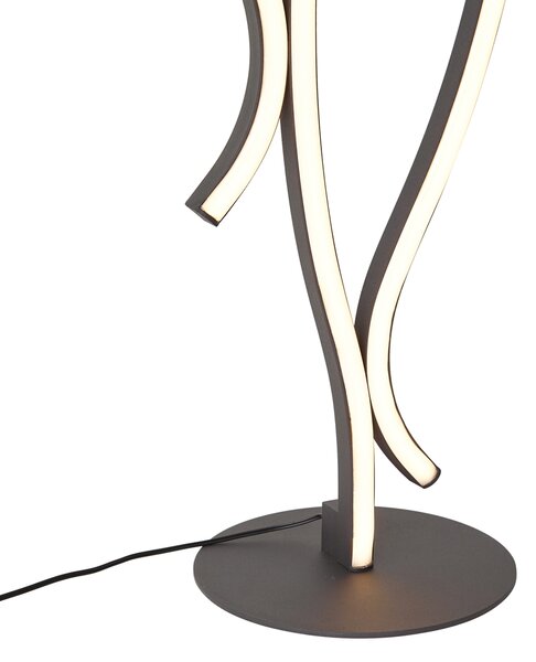 Designerska lampa podłogowa czarna z możliwością ściemniania LED - Ying
