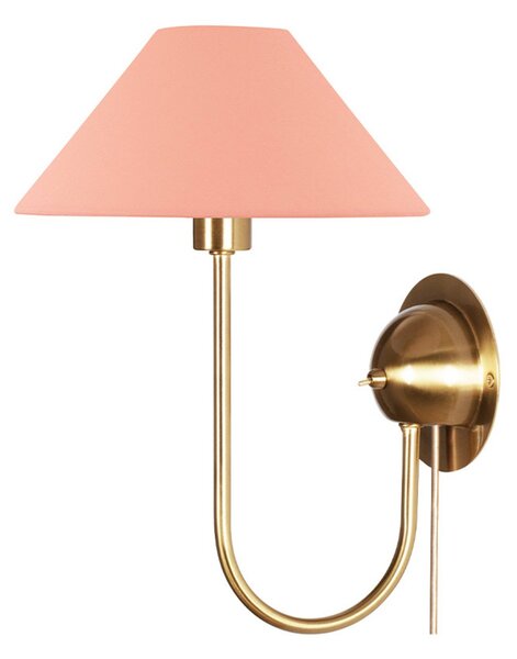 Lampa Ścienna Globen Lighting, pudrowy róż, salon, tkanina | tekstylia