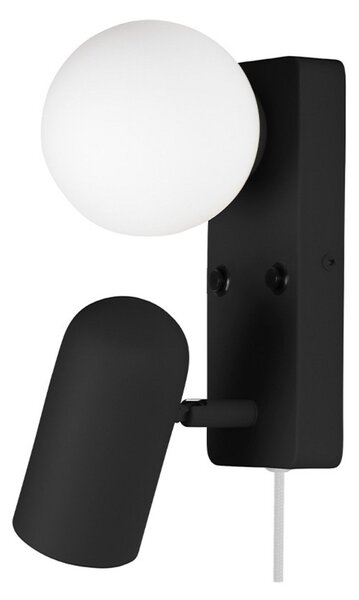 Lampa Ścienna Globen Lighting, czarny, salon, szkło