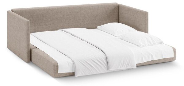 Jasnobrązowa rozkładana sofa z tkaniny szenilowej 209 cm Shannon – Cosmopolitan Design