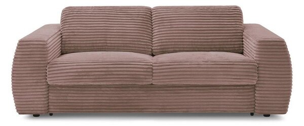 Różowa sztruksowa rozkładana sofa do spania 220 cm Hugo – Bobochic Paris