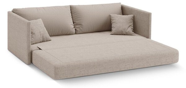 Jasnobrązowa rozkładana sofa z tkaniny szenilowej 209 cm Shannon – Cosmopolitan Design