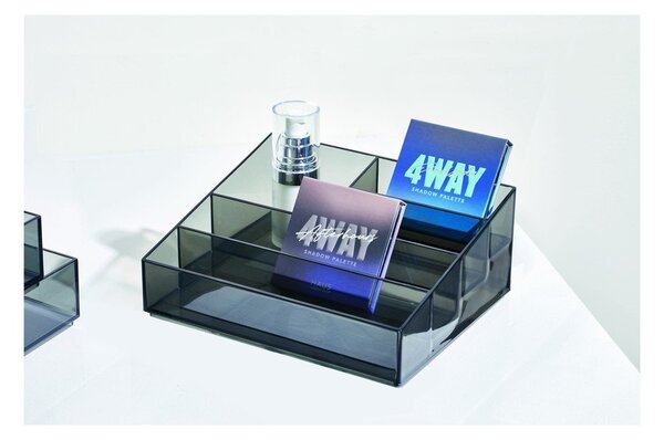 Organizer łazienkowy na kosmetyki z plastiku z recyklingu w kolorze matowej czerni Nail Station – iDesign