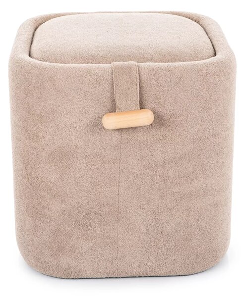 Beżowy taboret NAP z miejscem do przechowywania 37x37 cm