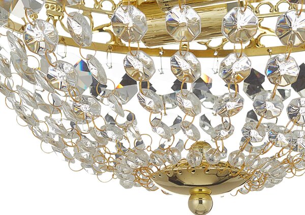 Markslöjd Lampa sufitowa kryształowa Saxholm, możliwość ściemniania, mosiężny / złoty, salon / jadalnia, metal, nowoczesny