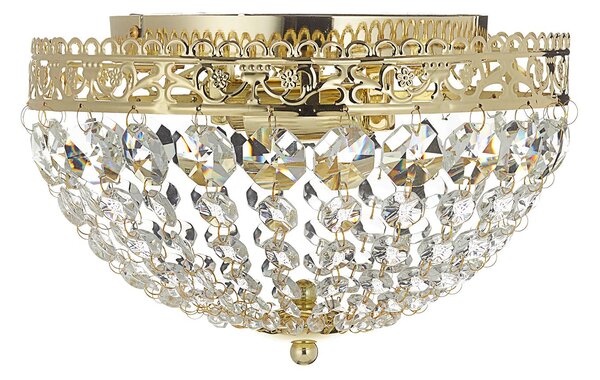 Markslöjd Lampa sufitowa kryształowa Saxholm, możliwość ściemniania, mosiężny / złoty, salon / jadalnia, metal, nowoczesny