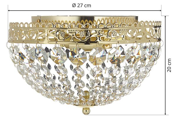 Markslöjd Lampa sufitowa kryształowa Saxholm, możliwość ściemniania, mosiężny / złoty, salon / jadalnia, metal, nowoczesny