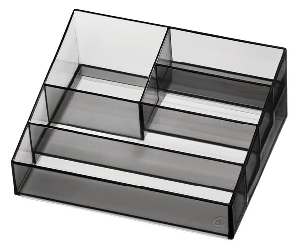 Organizer łazienkowy na kosmetyki z plastiku z recyklingu w kolorze matowej czerni Nail Station – iDesign