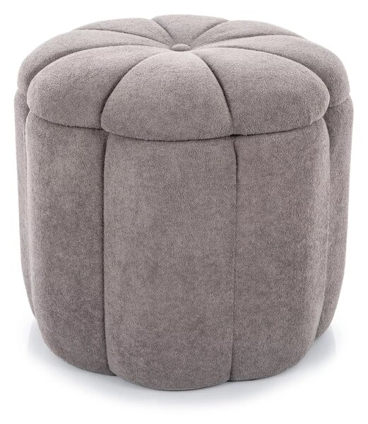 Szary taboret TUP z miejscem do przechowywania 45x45 cm