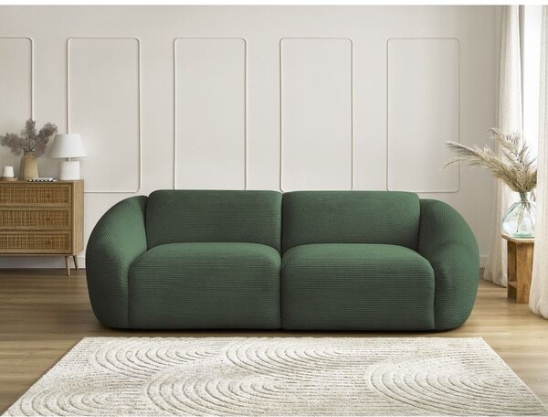 Zielona sztruksowa sofa 250 cm Tina – Bobochic Paris