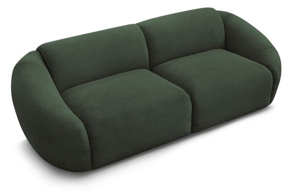 Zielona sztruksowa sofa 250 cm Tina – Bobochic Paris