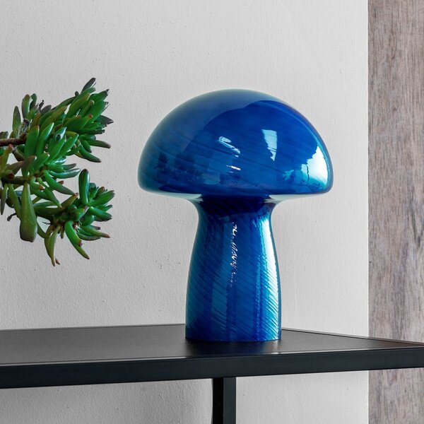 Lampa Stołowa Dyberg Larsen, Mushroom, niebieski, salon, szkło, design