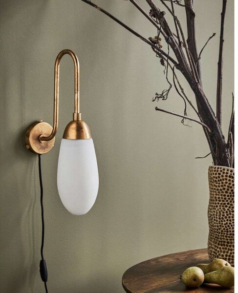 Lampa Ścienna House Doctor, złoty | mosiężny, salon, metal